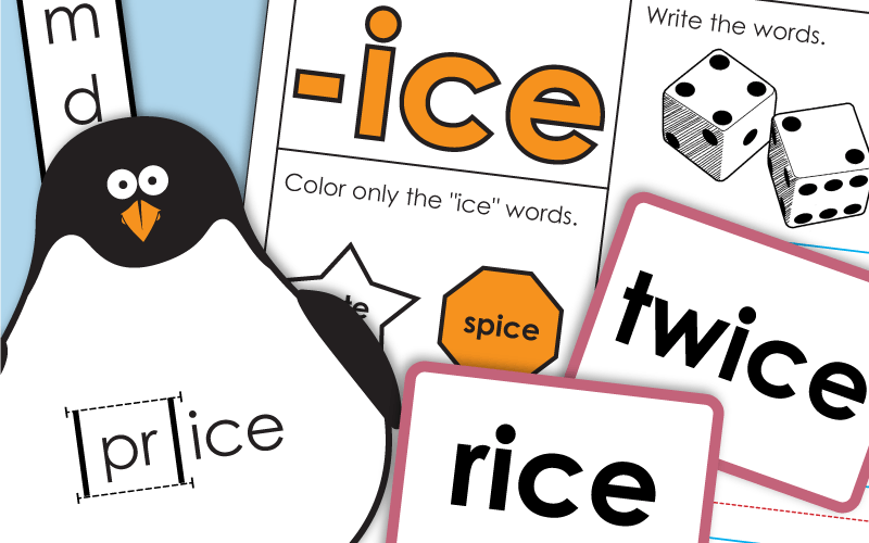 Word Family Worksheets -ice