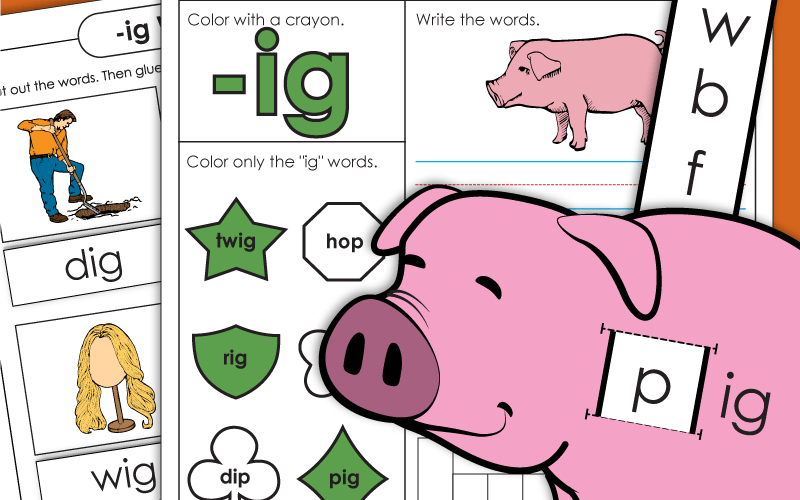 Word Family Worksheets -ig