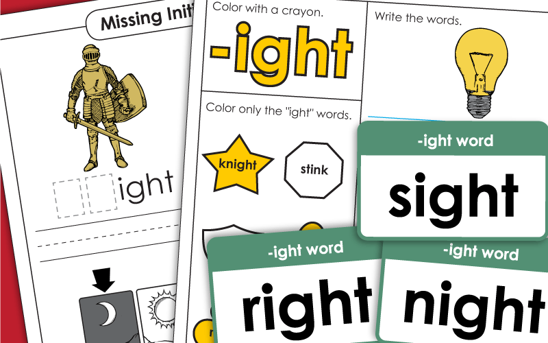Word Family Worksheets -ight