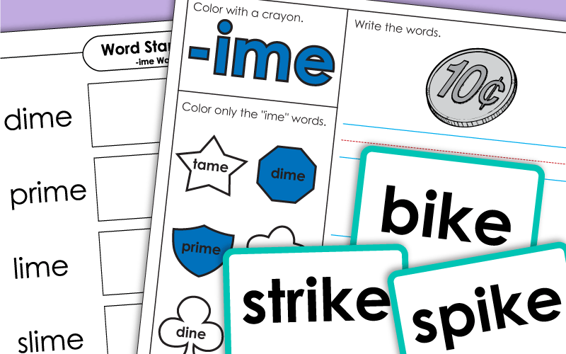 Word Family Worksheets -ime