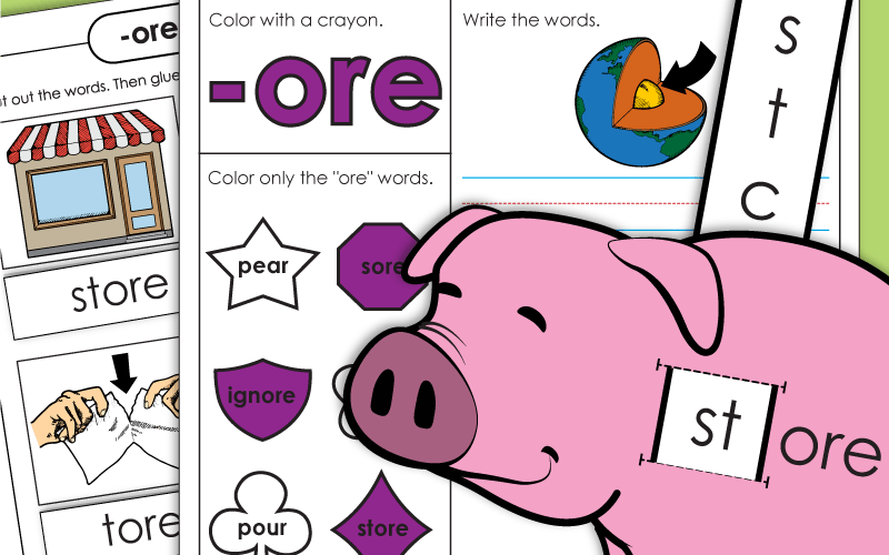 Word Family Worksheets -ore