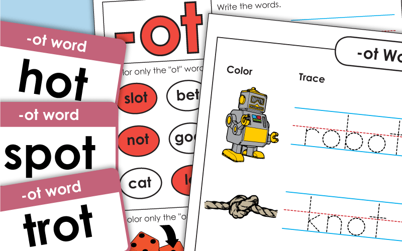 Word Family Worksheets -ot