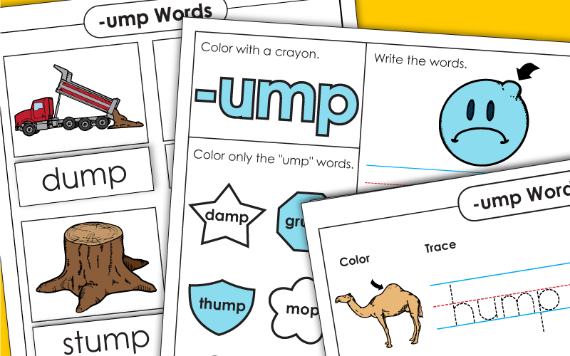 Word Family Worksheets -ump