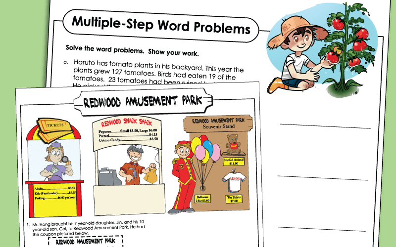 Multiple Step Word Problem Worksheets