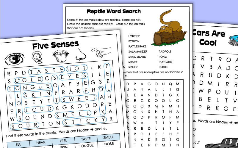 Word Search Puzzles - Worksheets