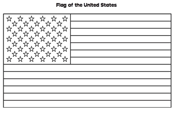American Flag - Blank (Coloring)