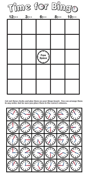 Clock Bingo - Nearest 5 minutes