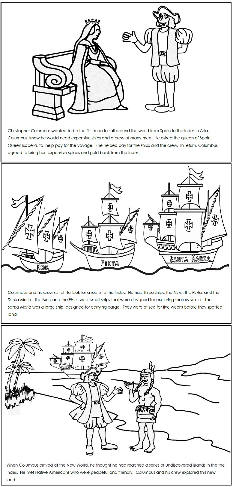 worksheet Columbus Day Worksheets a columbus day read and color book book
