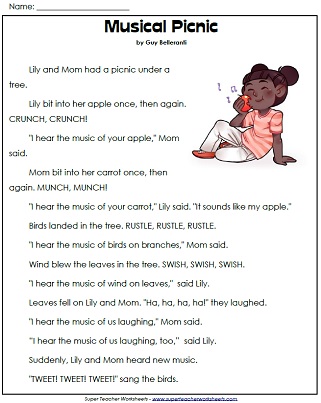 1st Grade Reading Prehension Printables