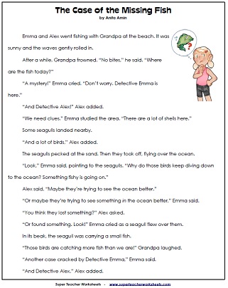 2nd grade reading comprehension worksheets