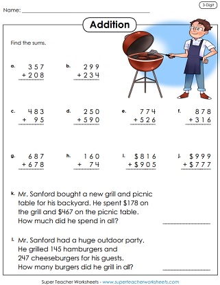 3-Digit Addition Worksheet