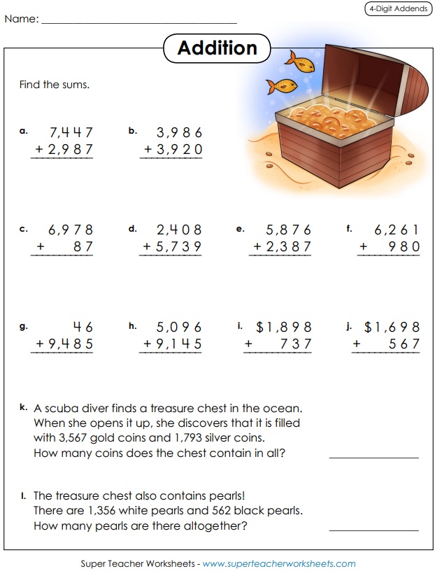 Multi-Digit Addition Worksheet