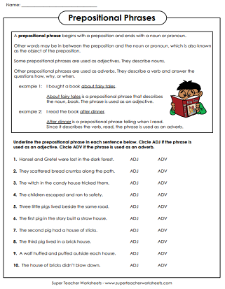 adverbs printable worksheets