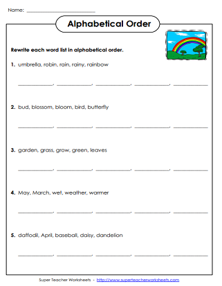 Abc Order Anchor Chart