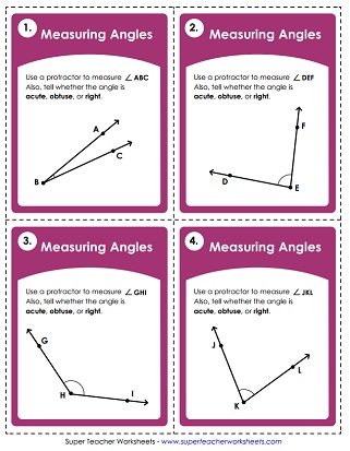 Measuring Angles Task Cards
