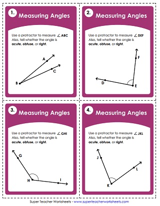 measuring angles printable worksheets