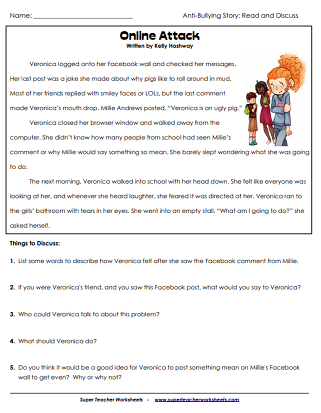 Taking the bully by the horns worksheet