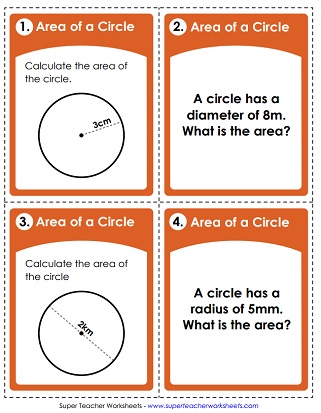 Area of a Circle (Task Cards)