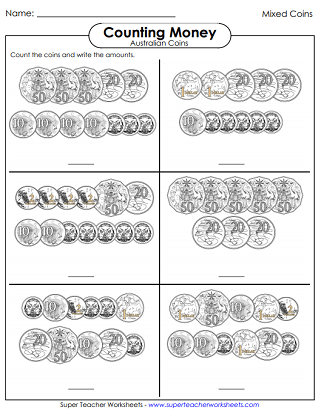 counting money worksheets australian