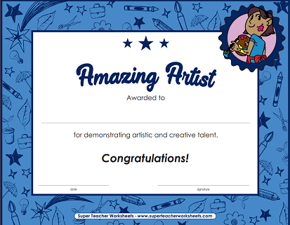 Printable Award Certificates - Art