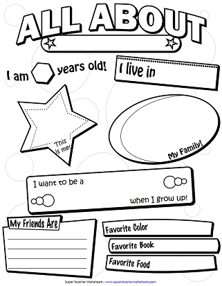 All About Me Worksheet