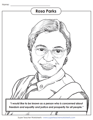 Biography Coloring Pages - Rosa Parks