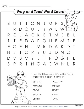 Book Frog And Toad Are Friends Word Search Book Frog And Toad Are Friends Word Search