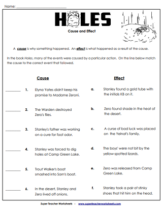 Homework Menu for Holes by Louis Sachar