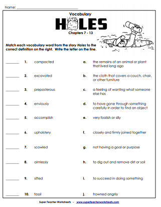 Holes Novel Study - My Reading Resources