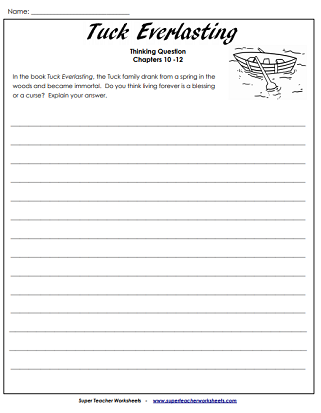 Literacy Unit Worksheets (Tuck Everlasting)