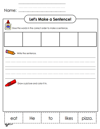 Building Sentences - Printable Worksheets
