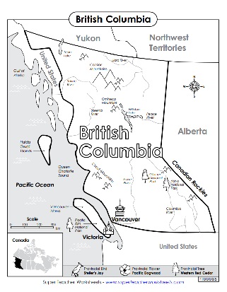 British Columbia Printable Map Worksheet