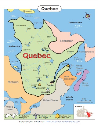 Printable Map of Quebec