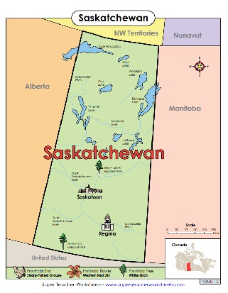 Saskatchewan Printable Map