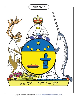 Canada Nunavut Coat of Arms Printable