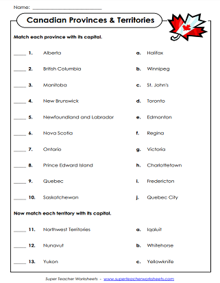 canada provinces and capitals list