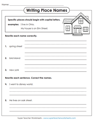 Capitalization Worksheets - Proper Nouns