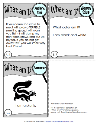 Riddle Worksheets - What Am I?