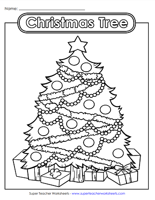 Christmas Coloring Worksheets - Tree