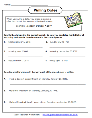 Printable Comma Worksheets