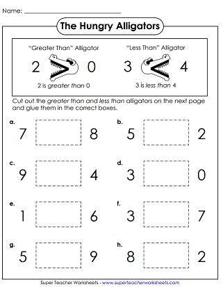 comparing numbers 1 digit