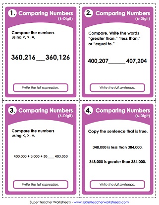 Comparing Numbers Lesson