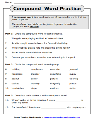 Compound Word Worksheets