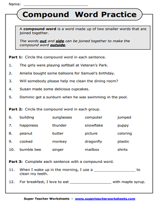 Compound Words Worksheets