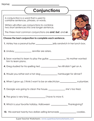 Free FANBOYS Conjunction Worksheet