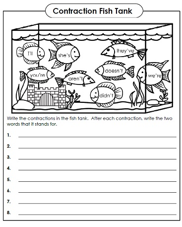 Contraction Worksheets Teaching Contractions