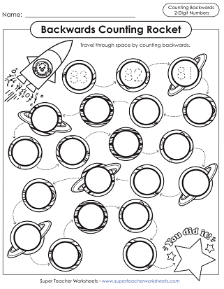 Counting Backwards Worksheets