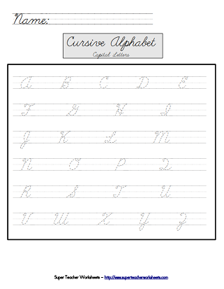 Printable Cursive Worksheets - Uppercase Letters