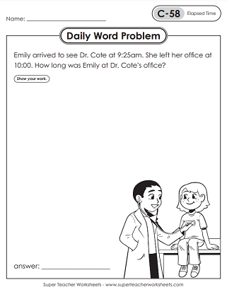 Daily Word Problem Worksheets - 3rd Grade