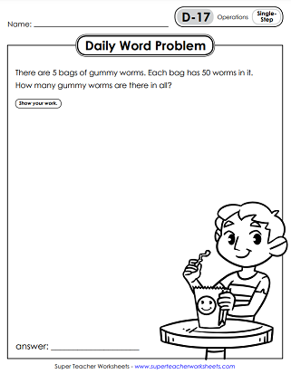 Printable Daily Word Problems - Fourth Grade